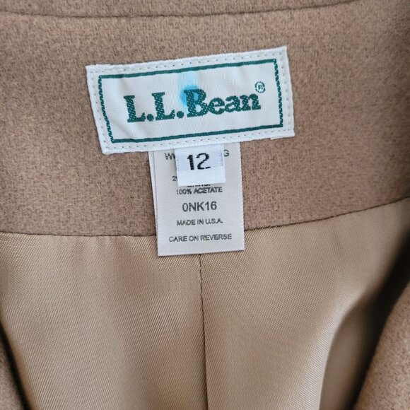 L.L. Bean Womens Tan Wool Blazer 12 Jacket office siren Classic Preppy Academia - Picture 6 of 8